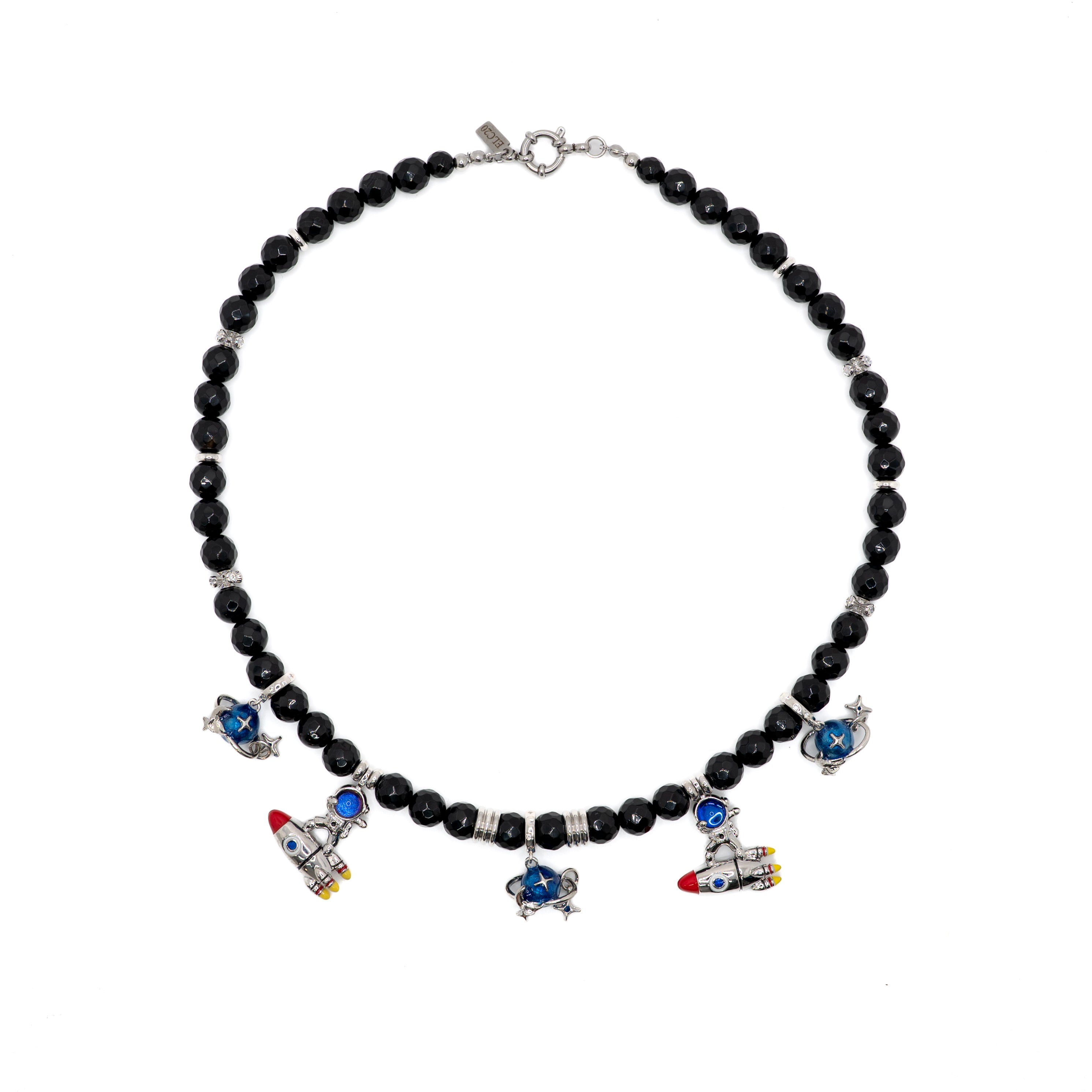 Plated Saturno Pearl black Necklace