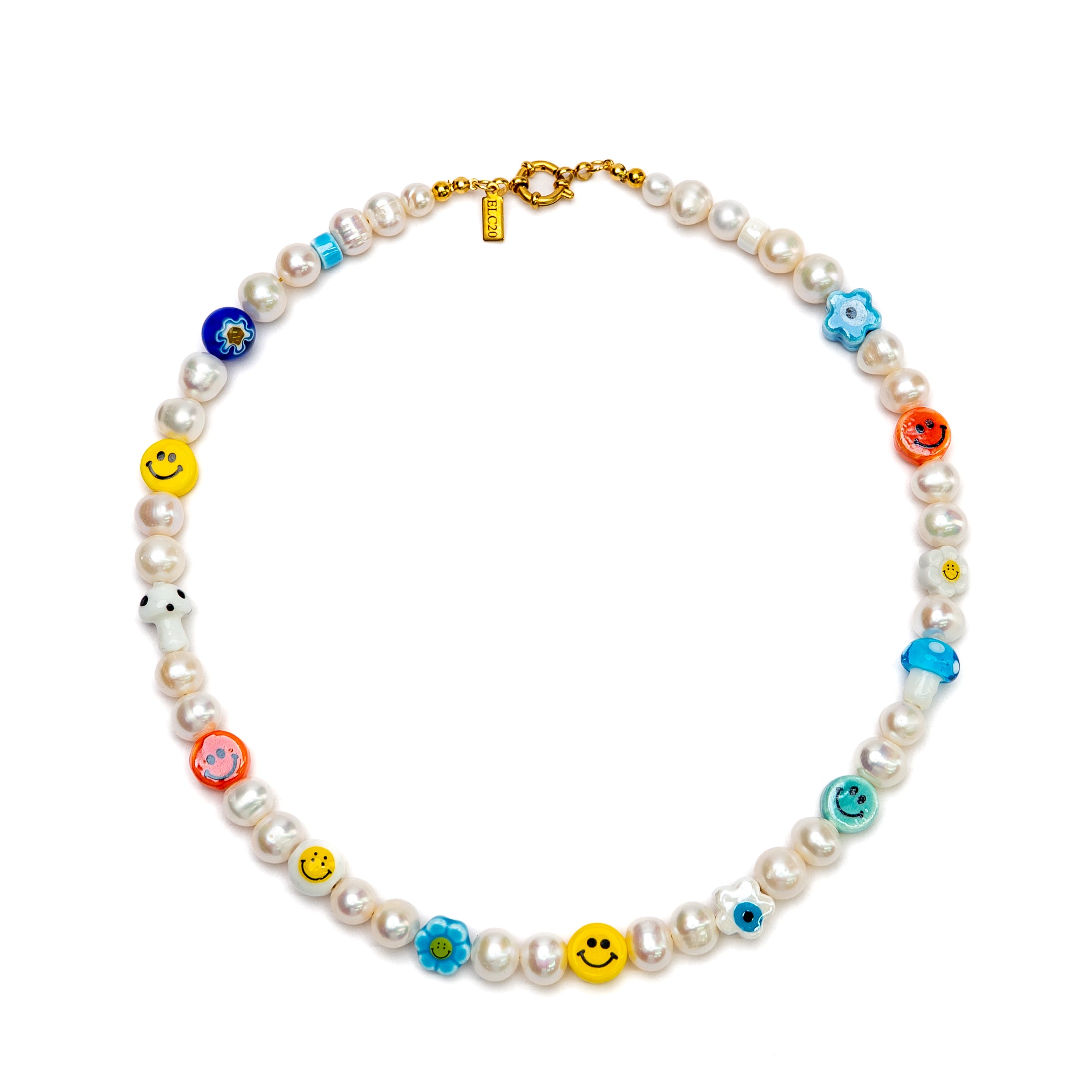 Smiley Face Bead Necklace