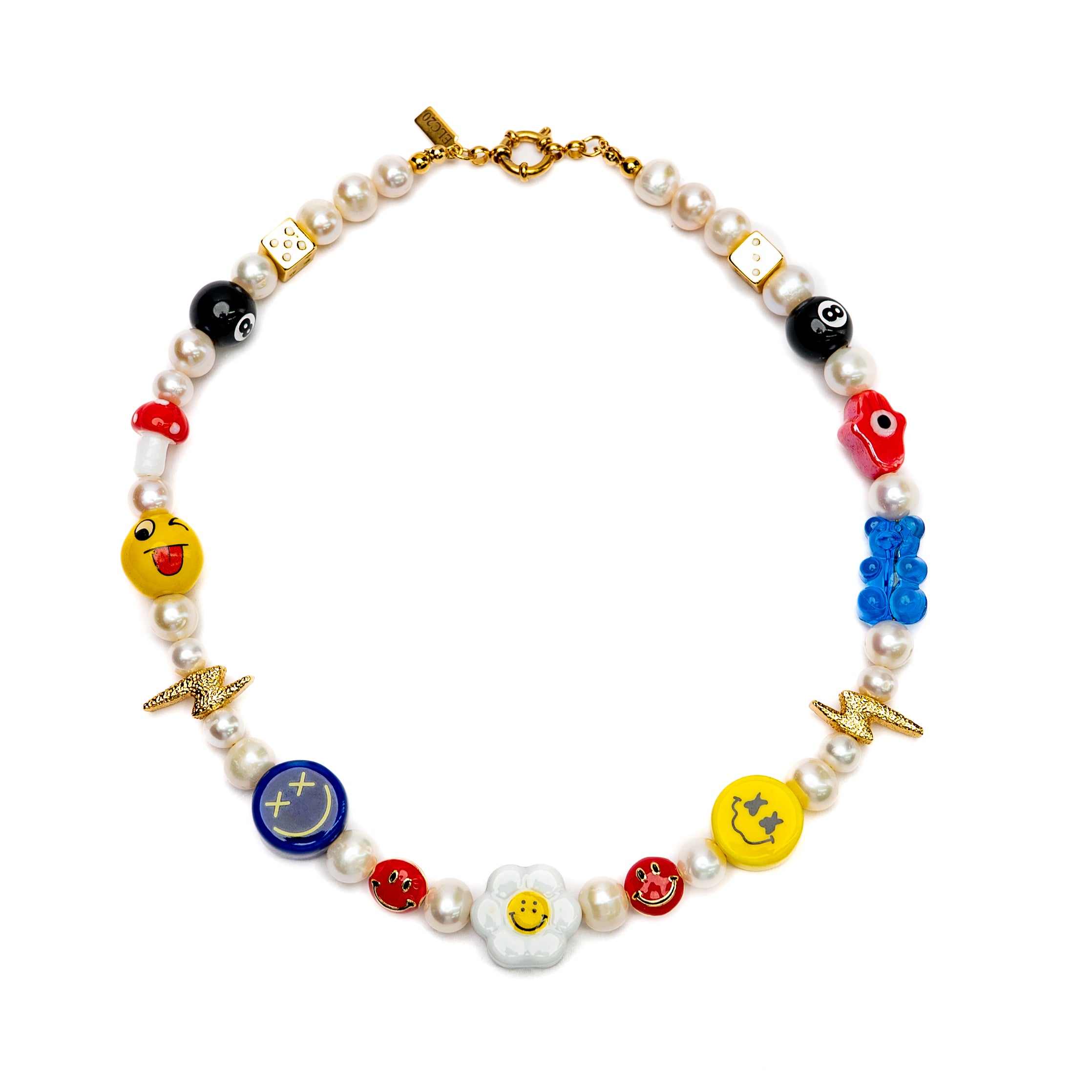 Smiley Face White Necklace