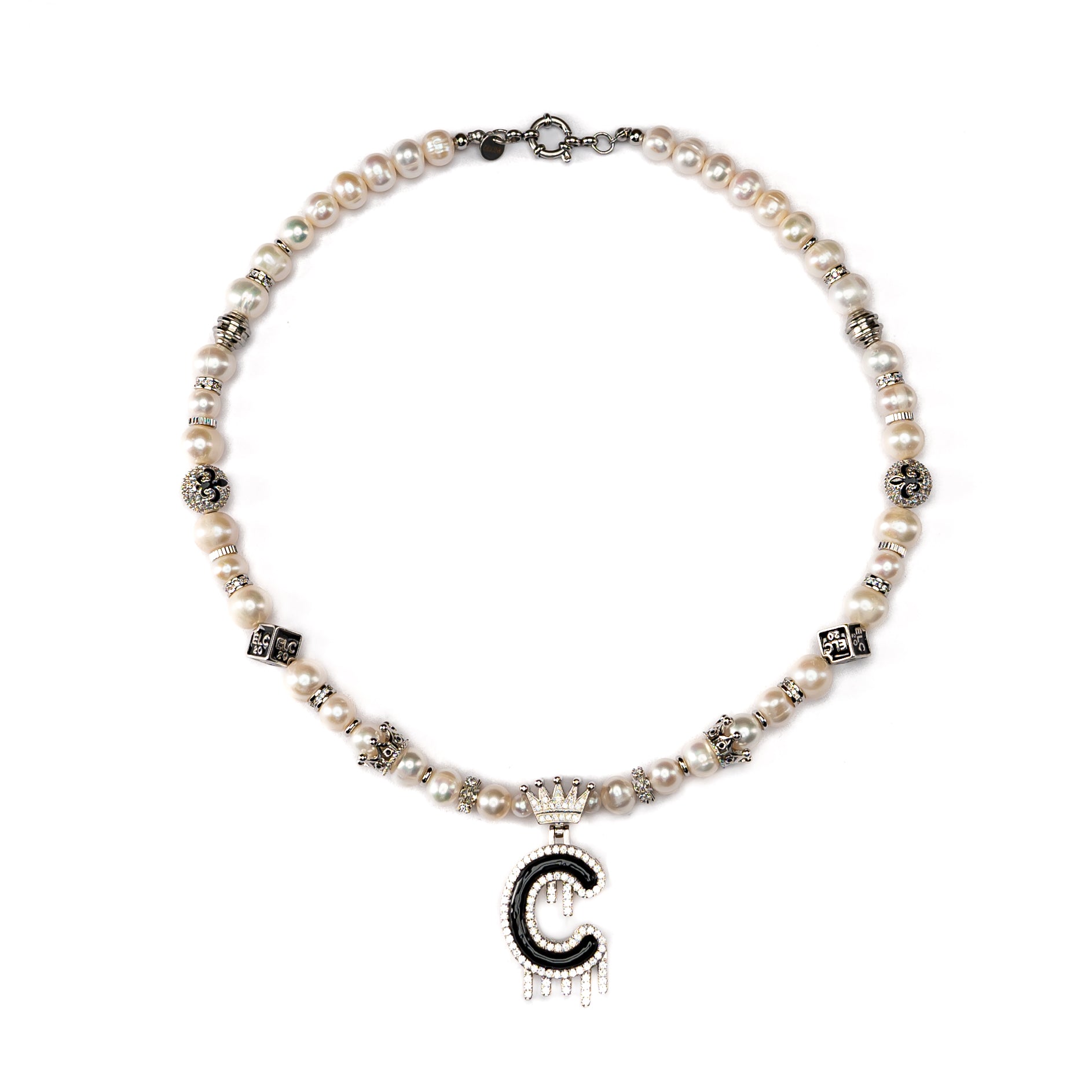 Initials - Crown Pearls Necklace