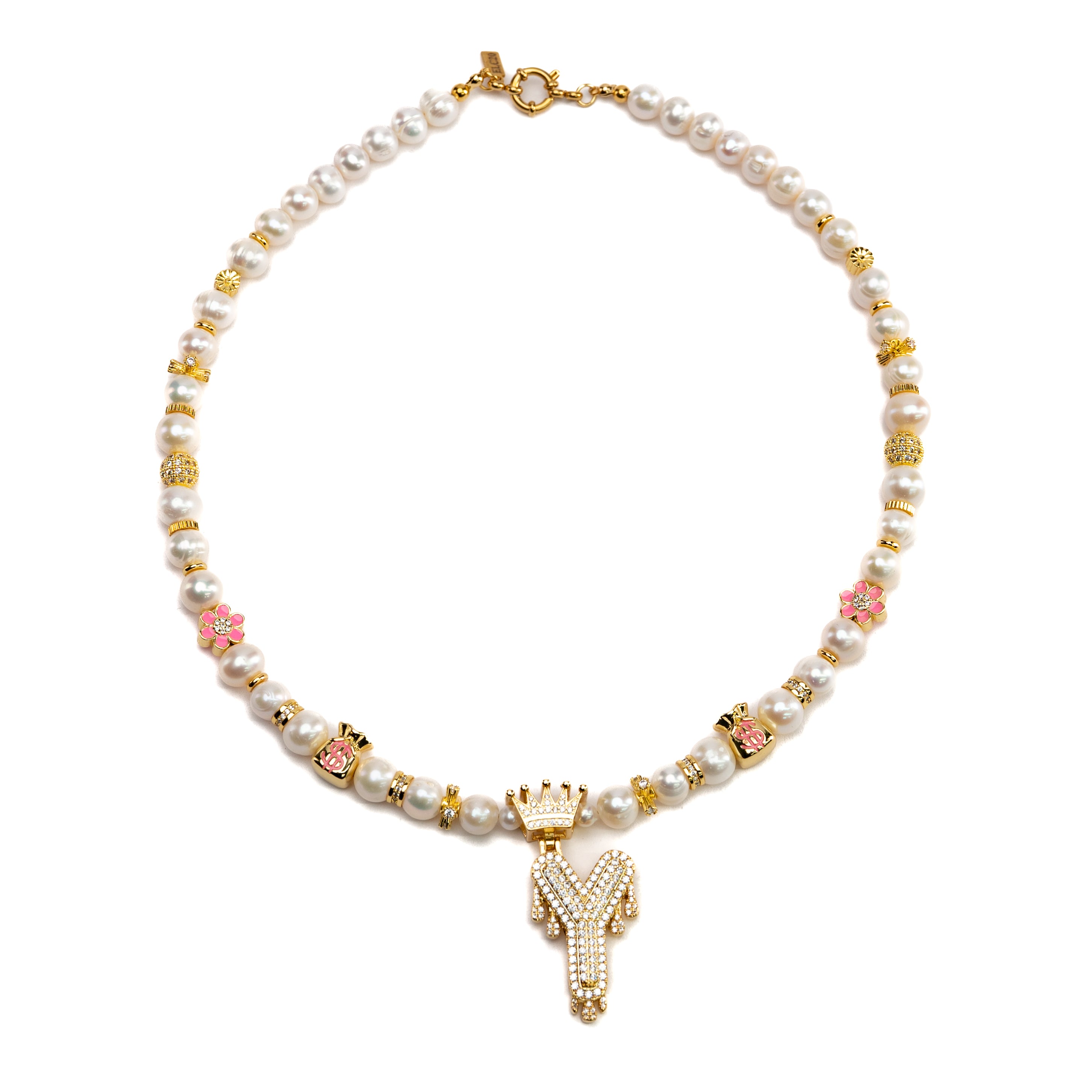 Initials Pink Crown