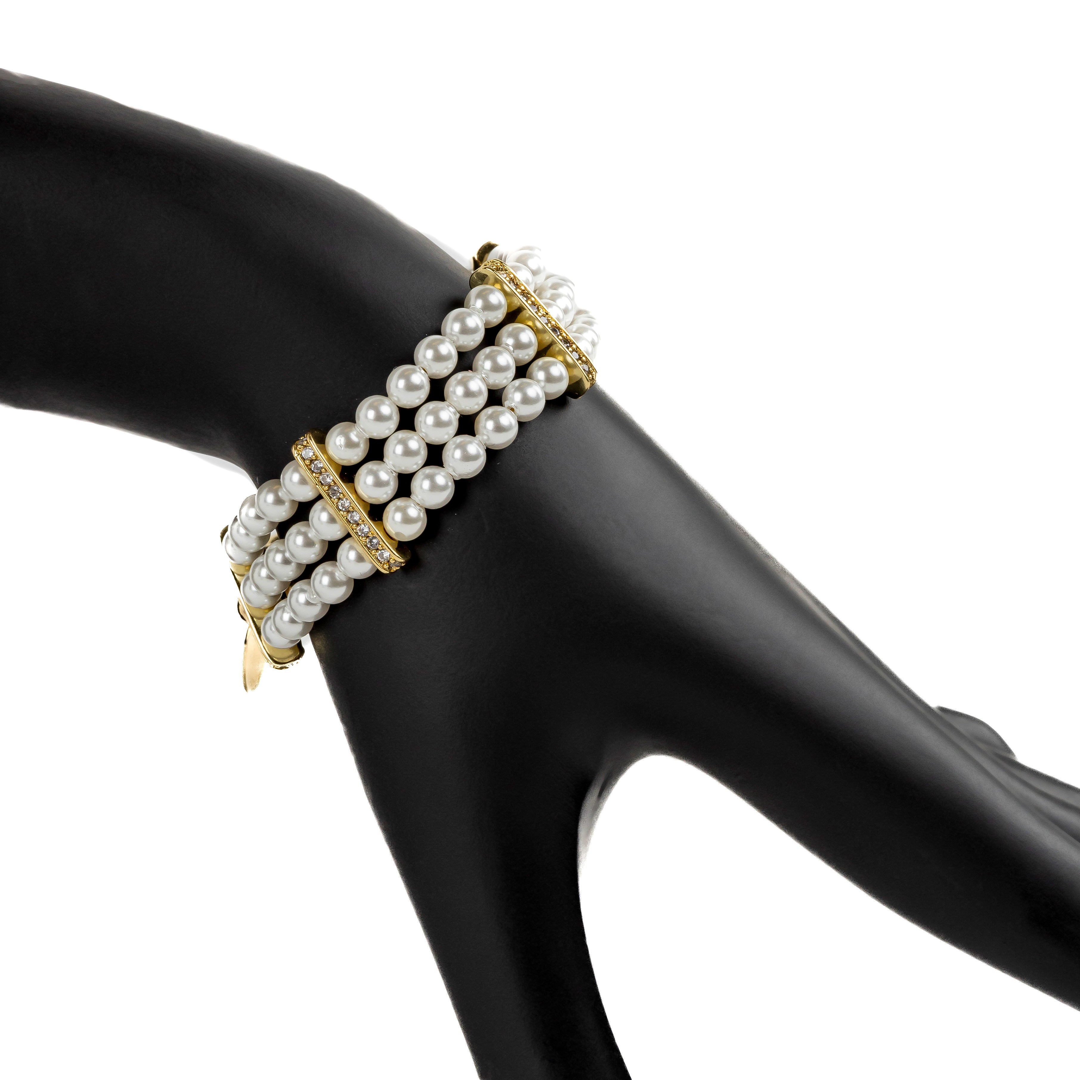 Illusion Pearls & Gold Bracelet