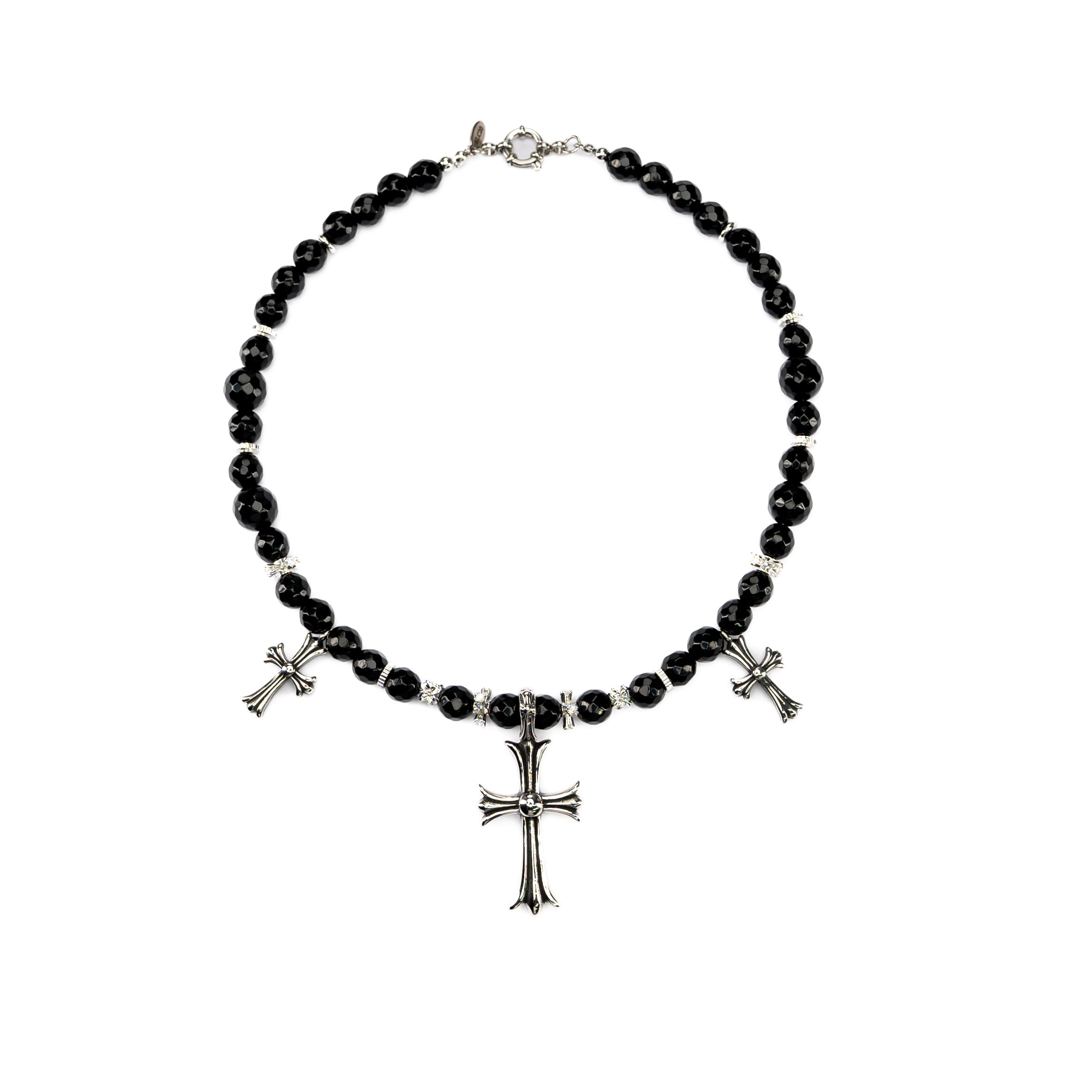 Plated Sterling Pearl Cross Necklace