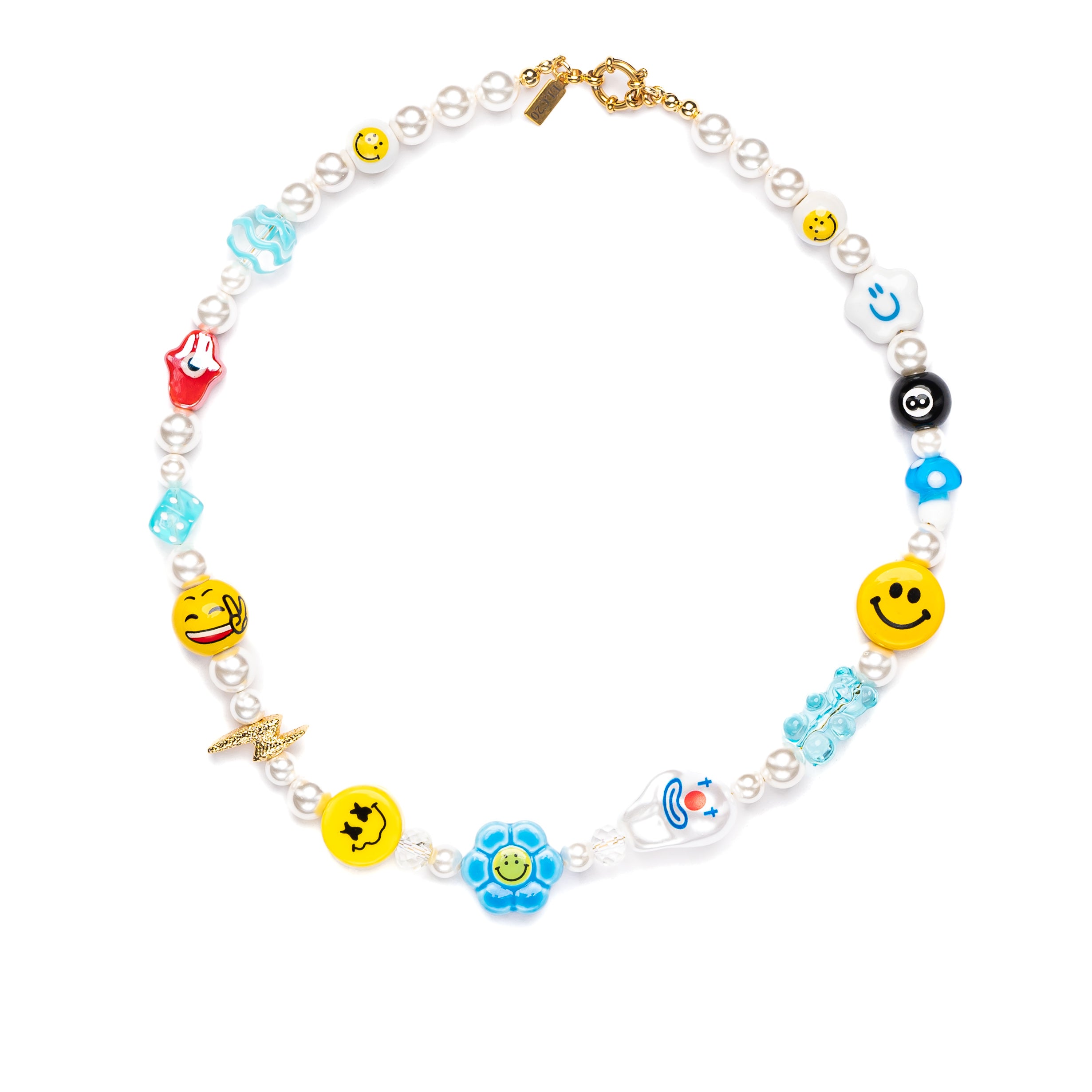 Smiley Face Blue Necklace