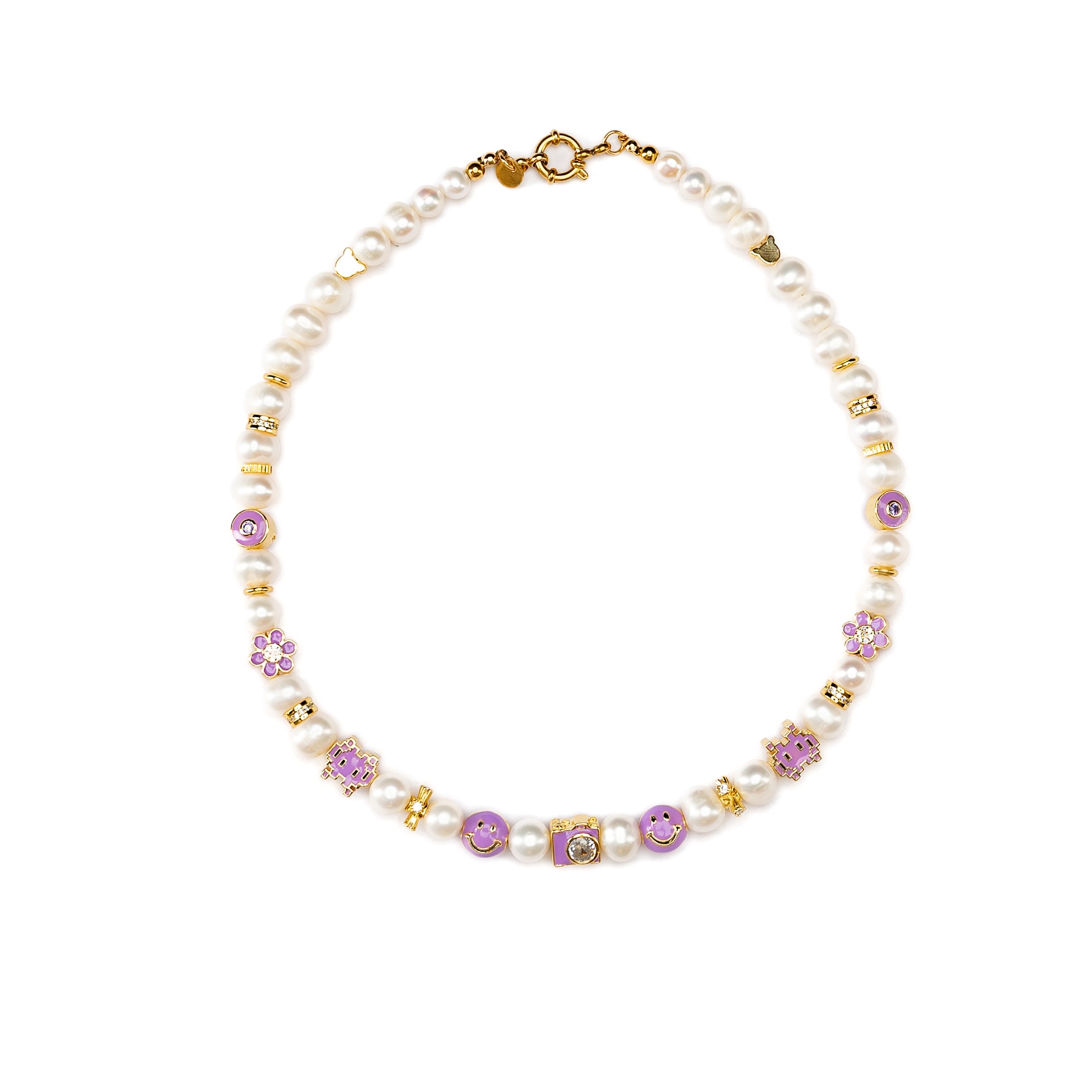 Purple pearl necklace