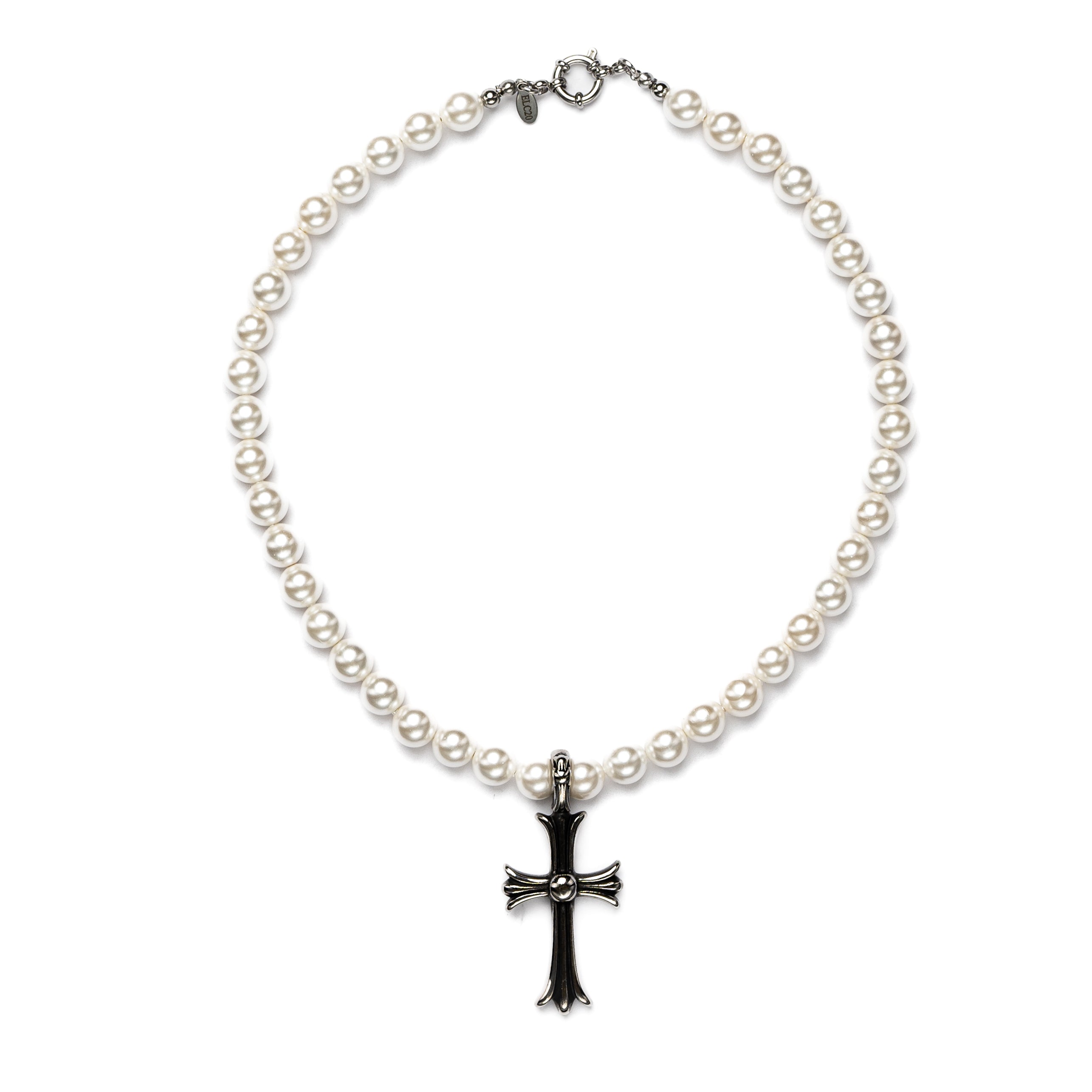 Plated Pearl & Sword of Faith Necklace