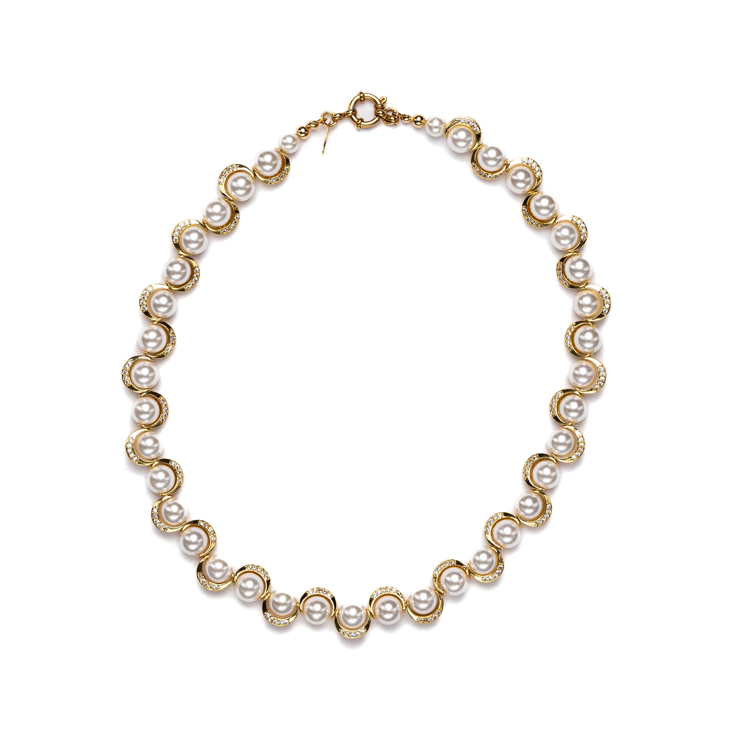 Gold Serpent Pearl Necklace