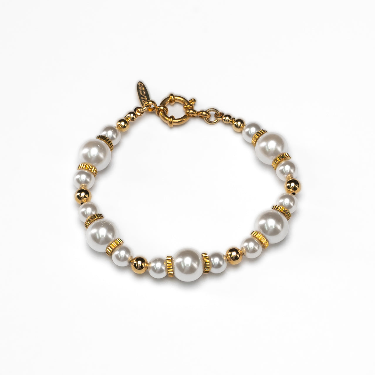 Gold Accented Pearl Bracelet